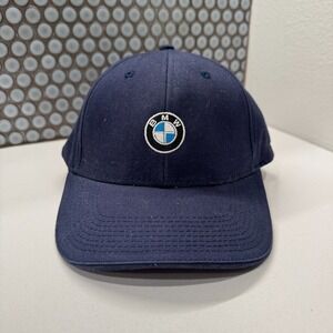 BMW Hat Cap Blue Lifestyle OS Navy Rounde Logo Strapback Baseball Adjustable